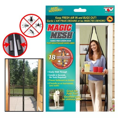 Magic Mesh Deluxe Hands Free Magnetic Screen Door Mesh Curtain Keeps Bugs Out