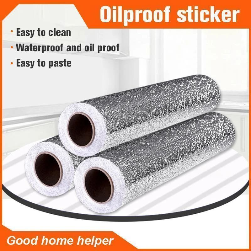 60 x 200 CM Foil Sheet Silver Aluminium Foil Sheet Kitchen Waterproof Self-Adhesive
