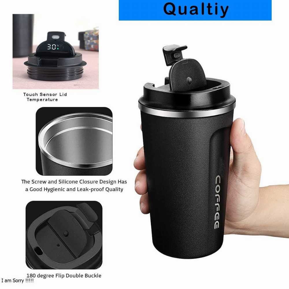 Temperature Display Indicator Sipper Vacuum Insulated Stainless Steel Flask